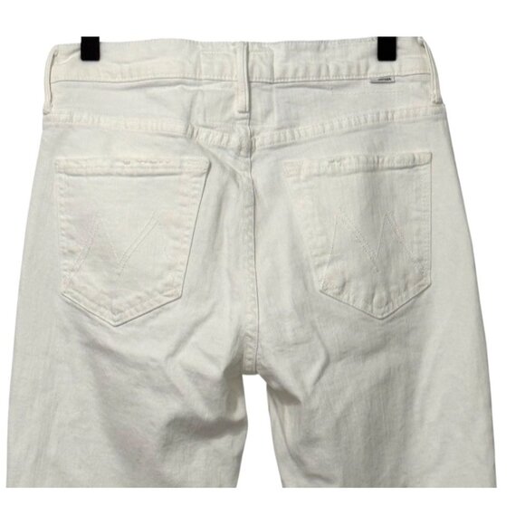 Mother The Weekender Jeans in Totally Innocent White Denim Flare Cotton Size 27 - Picture 4 of 10
